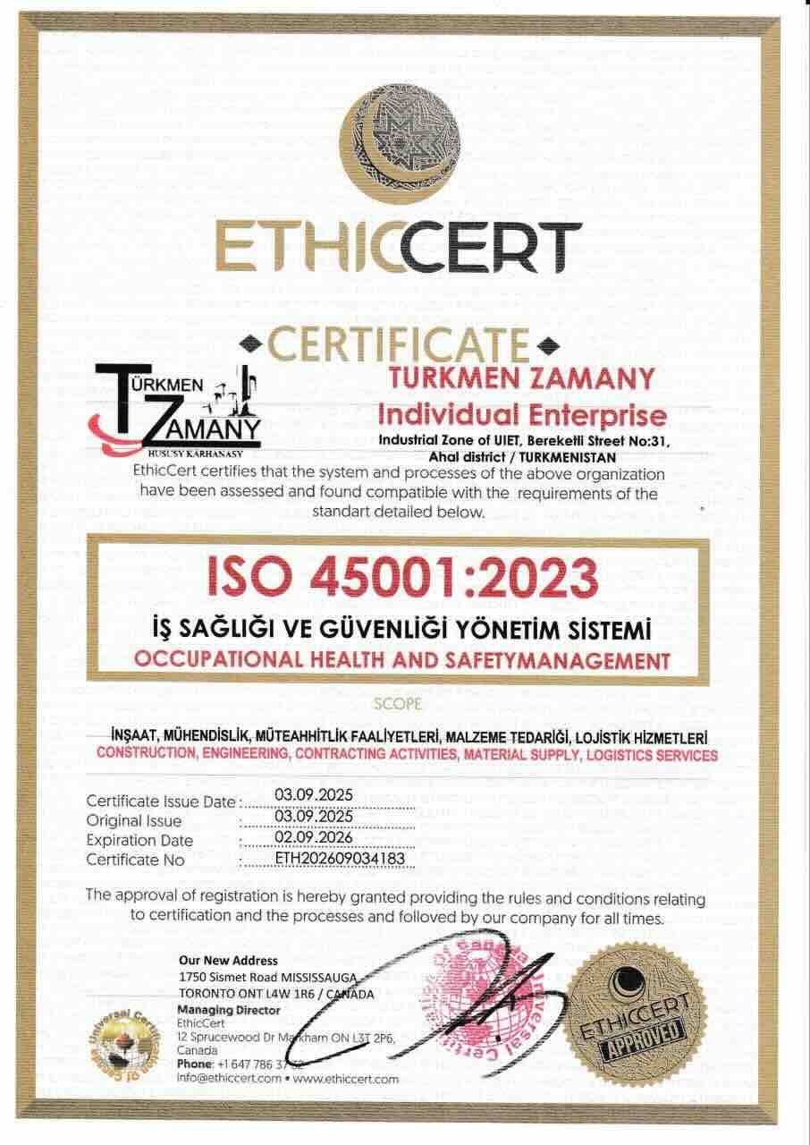 ISO 45001:2023 Certificate
